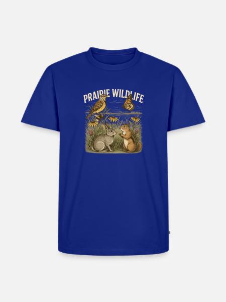 Prairie Wildlife Native Prairie - Männer Premium Bio T-Shirt - Royalblau