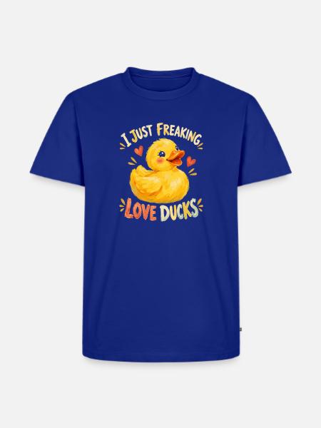 Gelber Enten Cartoon - Männer Premium Bio T-Shirt - Royalblau