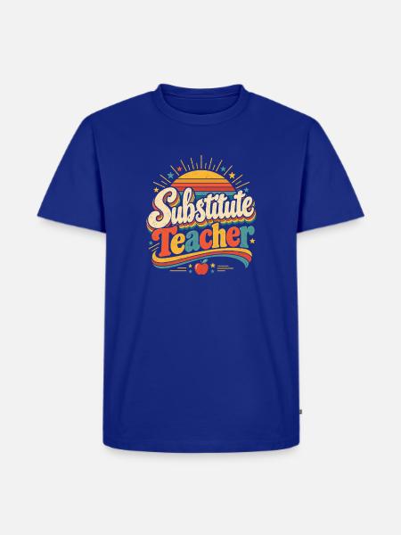 Retro Substitute Lehrer - Männer Premium Bio T-Shirt - Royalblau