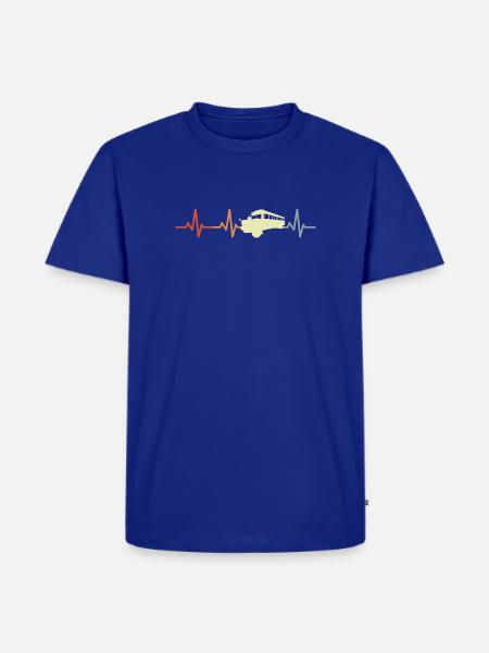 Retro Schulbus Kardiogramm - Männer Premium Bio T-Shirt - Royalblau