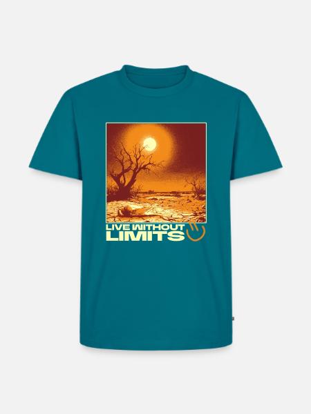 Live Without Limits – Surreal Desert Scene - Men's Premium Organic T-Shirt - petrol