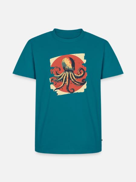 Kraken Oktopus - Männer Premium Bio T-Shirt - Petrol