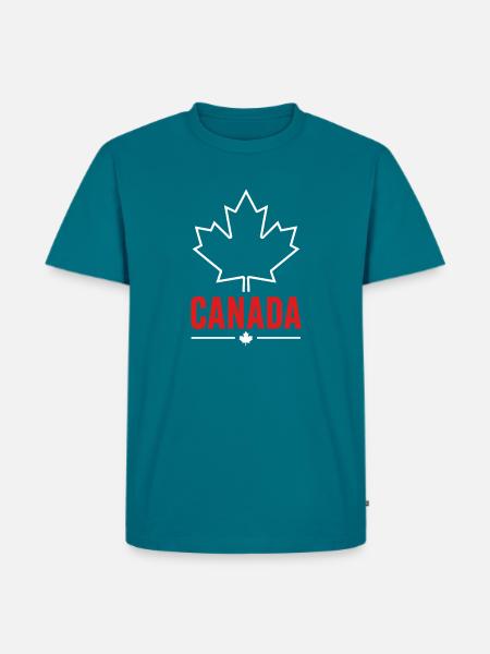 Red Maple Leaf Canada Logo Tee - Männer Premium Bio T-Shirt - Petrol