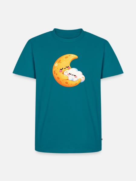 Mondkuscheln im Wolkennest - Männer Premium Bio T-Shirt - Petrol