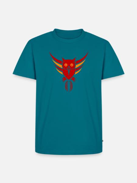 Eule - Männer Premium Bio T-Shirt - Petrol
