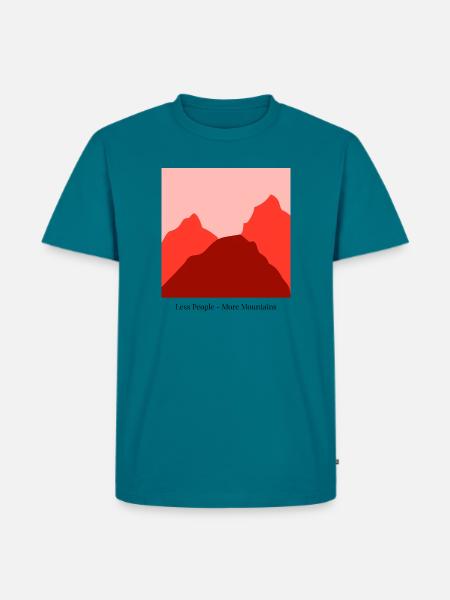 Rote Berglandschaft im Sonnenuntergang - Männer Premium Bio T-Shirt - Petrol