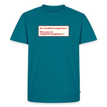 Ernstfall - Männer Premium Bio T-Shirt - Petrol - Vorne - AI Model Male 185 dark (185cm)