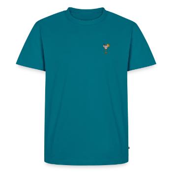 Cocktail orange bestickt - Männer Premium Bio T-Shirt - Petrol - Vorne - AI Model Male 185 dark (185cm)