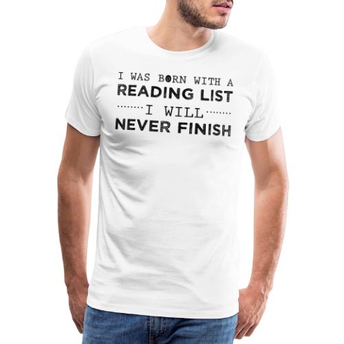 0193 Stos nieprzeczytanych książek | Czytaj | Czytelnik - Koszulka męska Premium