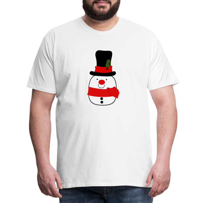 Snowman with Large Hat - Men's Premium T-Shirt
