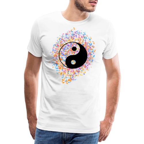 Yin Yang, Farbspritzer, Punkte, Farbe, bunt, - Männer Premium T-Shirt