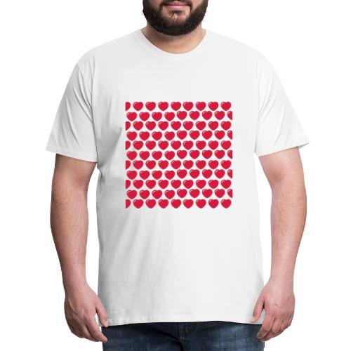Okrągły wzór serca - Koszulka męska Premium