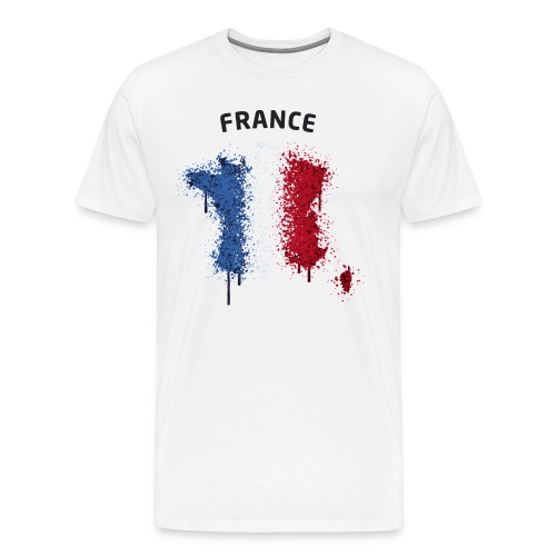 France Text Landkarte Flagge Graffiti - Männer Premium T-Shirt