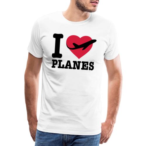 Adoro gli aerei - neri - Maglietta Premium da uomo