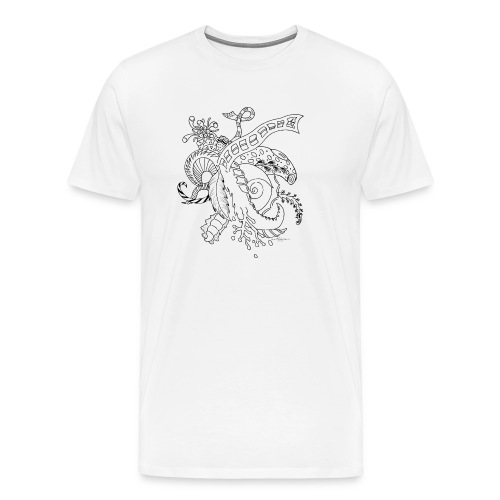 Fantasy sort scribblesirii - Herre premium T-shirt