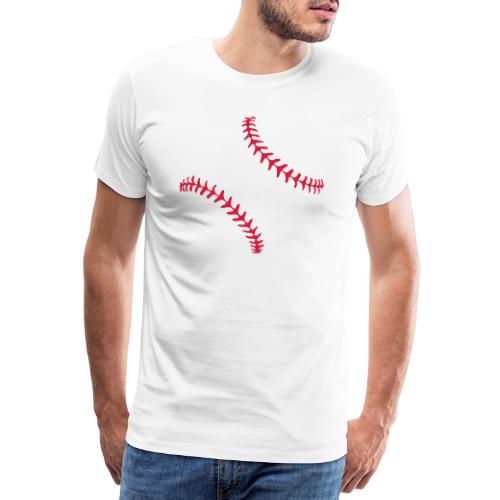 Realistic Baseball Seams - Herre premium T-shirt