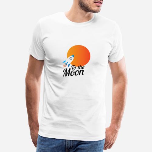 Til månen - Orange White - Herre premium T-shirt
