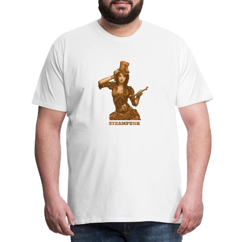 Steampunk Frau Zylinder - Männer Premium T-Shirt