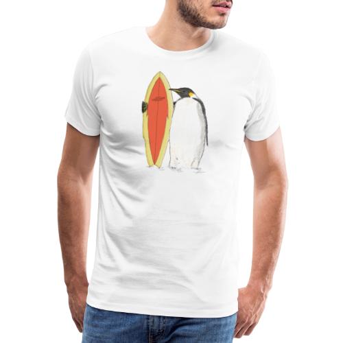 Pingwin z deską surfingową - Koszulka męska Premium