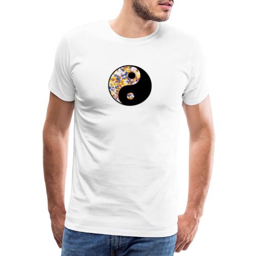 Yin Yang, Farbspritzer, Punkte, Farbe, Kleckse, - Männer Premium T-Shirt