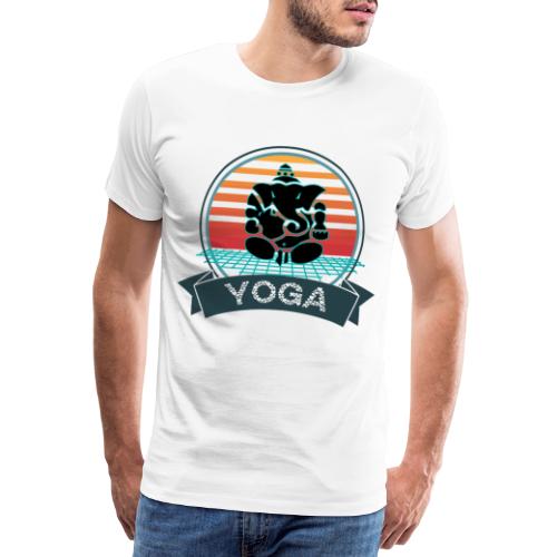 Yoga Ganesha retro synthwave vaporwave - Männer Premium T-Shirt
