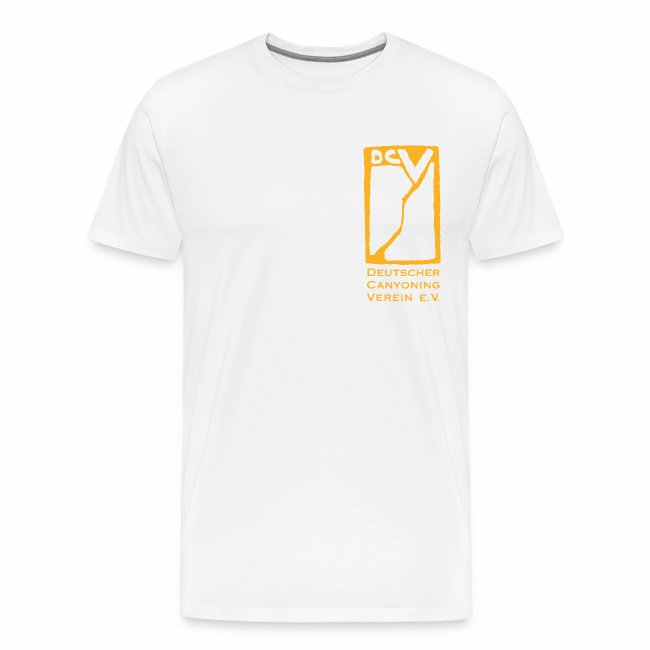 DCV T-Shirt Gruendungslogo Goldgelb und Schrift