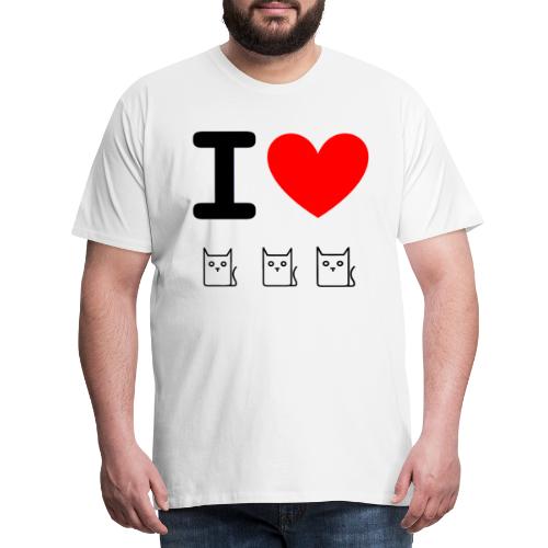 Ich liebe Katzen - Männer Premium T-Shirt