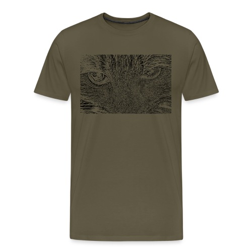 Kat kop (zwart) - Mannen Premium T-shirt