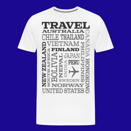 Travel Places Gray design - Miesten premium t-paita