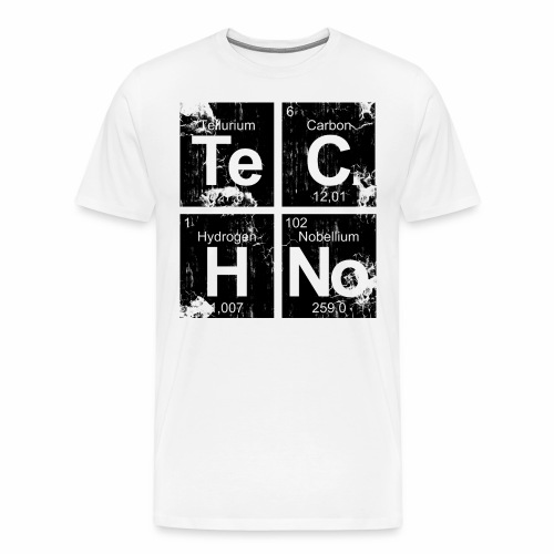 Dark Techno Elemente Black & White Paranoid Rave - Männer Premium T-Shirt