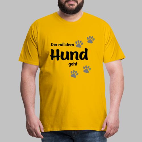 Der mit dem Hund geht - Colored Paw - Männer Premium T-Shirt