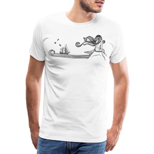 Meerjungfrau und Schiff - Männer Premium T-Shirt