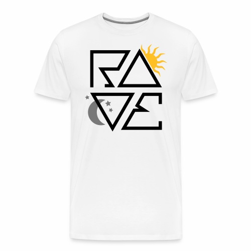 RAVE Minimal Text Sonne Mond Sterne Symbole - Männer Premium T-Shirt
