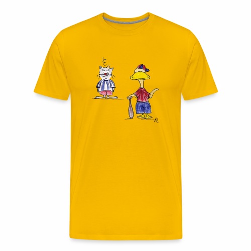 Cartoon Baseball - Männer Premium T-Shirt