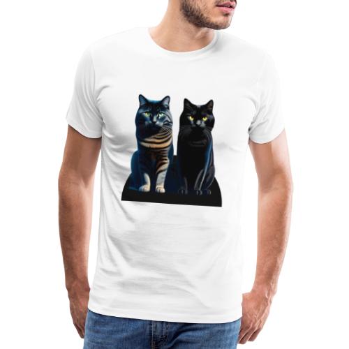 2 chats gris et noir - T-shirt Premium Homme