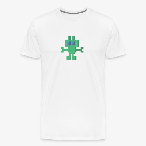 Cute Green Pixel Robot - Men's Premium T-Shirt