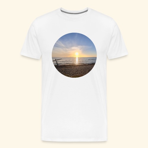 Strand Arkona beim Sonnenuntergang rund - Männer Premium T-Shirt