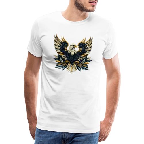 Regal Eagle Wings Embroidered Tee - Men's Premium T-Shirt