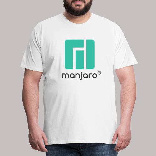Manjaro logo and lettering - Men's Premium T-Shirt