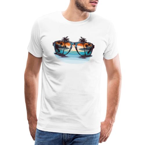 Sonnenbrille mit Palmen - Männer Premium T-Shirt