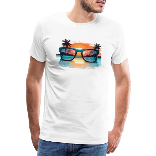 Urlaub Sonnenbrille Sonne und Palmen - Männer Premium T-Shirt