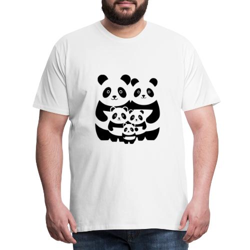 Famille Pandas - 2 parents 3 enfants - T-shirt Premium Homme