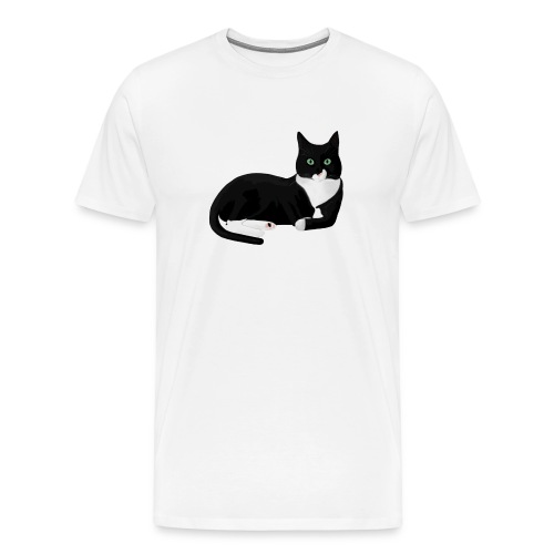 Black and White Cat - Mannen Premium T-shirt