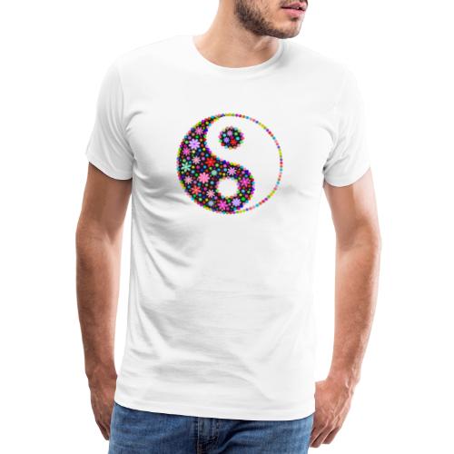 Yin und Yang transparent mit Blumen - Männer Premium T-Shirt