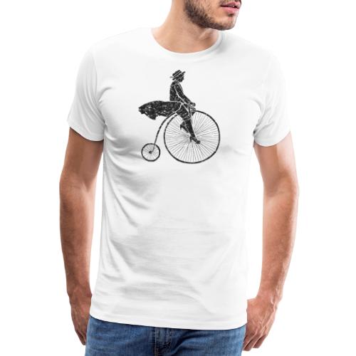 Frau auf Hochrad | Woman on a Penny-Farthing - Männer Premium T-Shirt