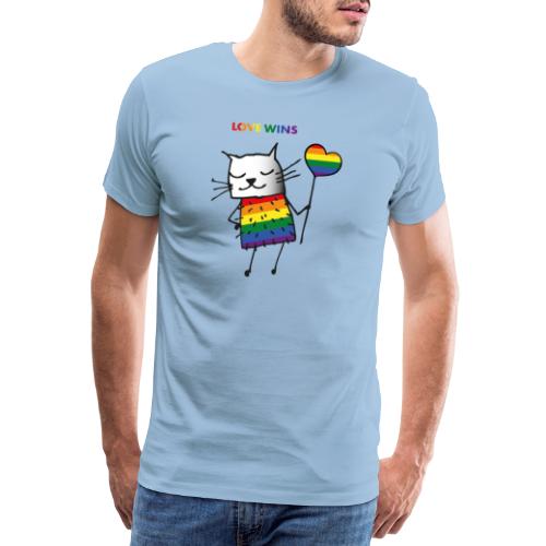Love Wins - Pride Cat - Männer Premium T-Shirt