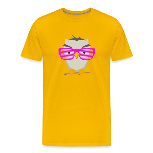 Eule Wald Vogel coole Nerdbrille Geek Big Bang Uhu - Männer Premium T-Shirt