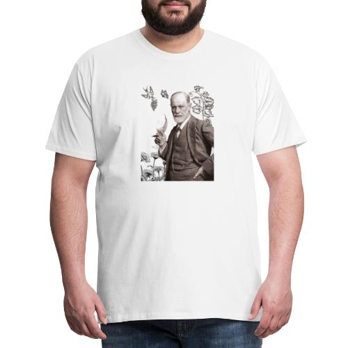 Sigmund Freud mit Weinglas und Weinreben - Männer Premium T-Shirt