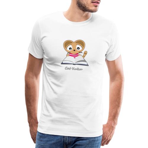 Katze Kuku mit Buch - Männer Premium T-Shirt