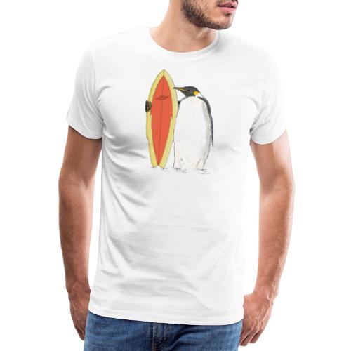 Ein Pinguin mit Surfboard - Männer Premium T-Shirt